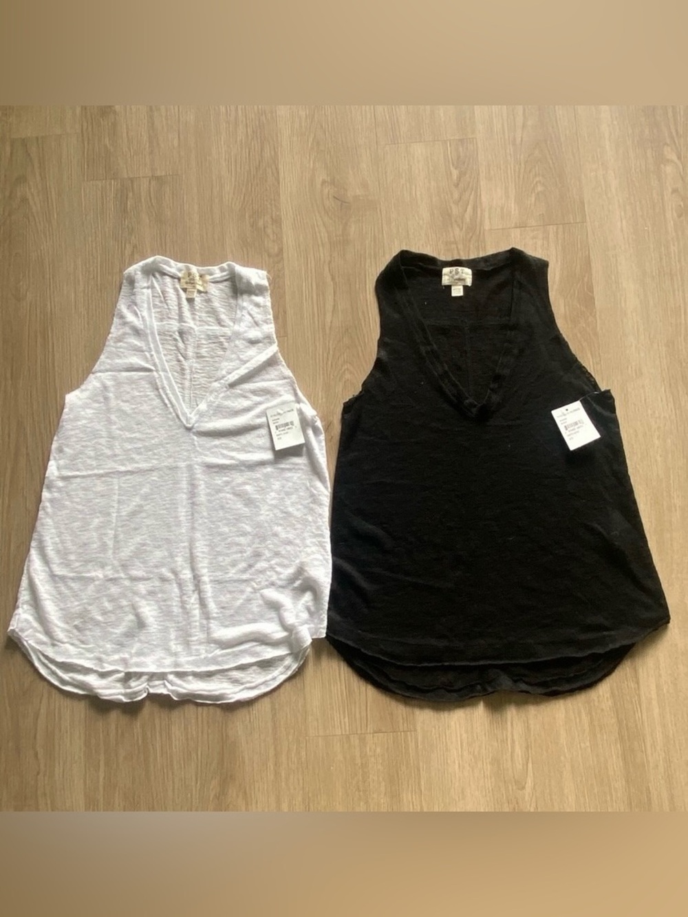 NWT - Project Social T -  Lightweight V-Neck Tank Duo - Black & White